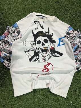 Request Established in 1988 Skull Pirate Graphic Waffle Thermal Long Sleeve Shir